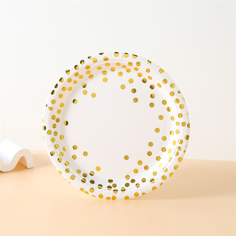 Gold dot shop paper plates