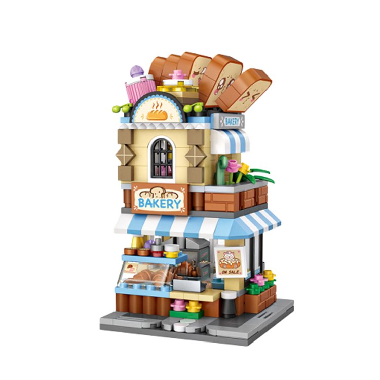 LOZ Bakery Shop Mini Street Building Blocks Puzzle Bricks Children