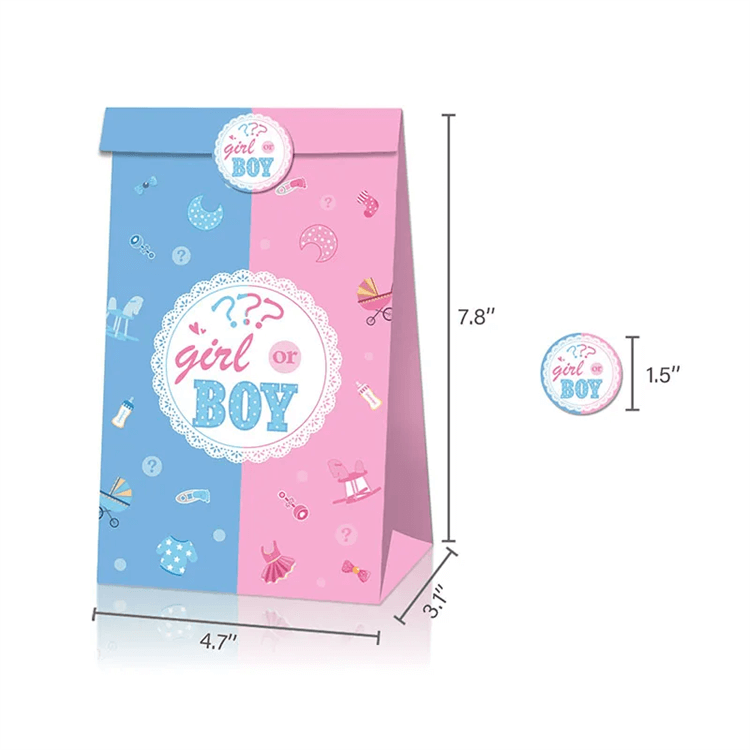 Gender Reveal 12 Pcs Paper Party Bag - iKids