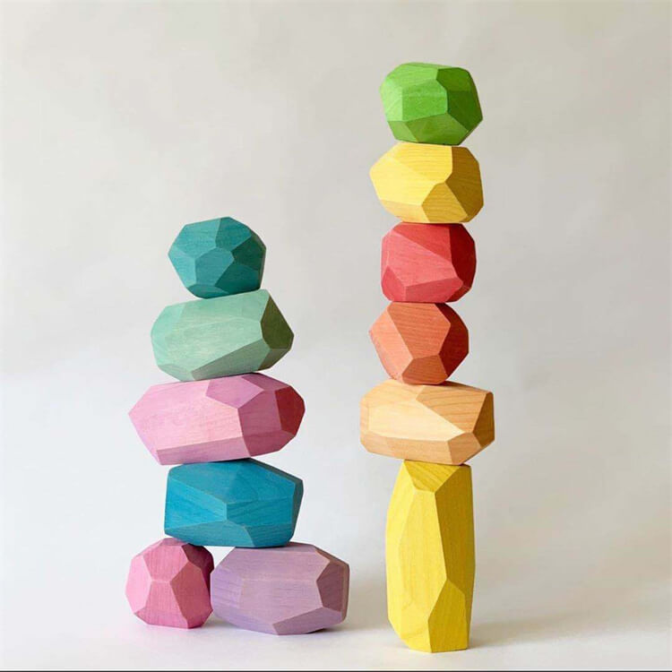 Wooden Building Gems | 18 Multicolour - iKids