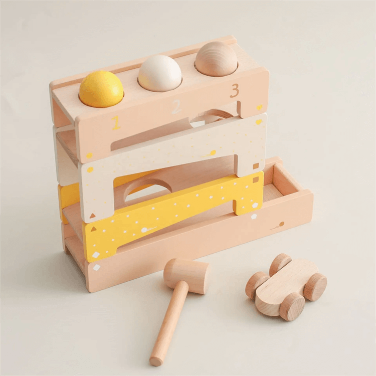 Wooden Knocking Running Ball Track Toy - iKids