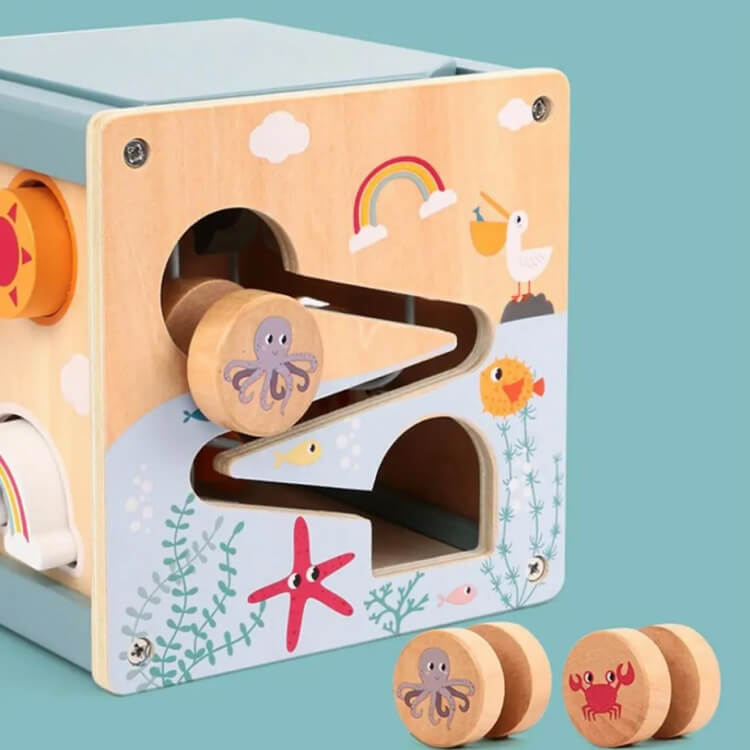 Wood Ocean Maze Activity Cube - iKids