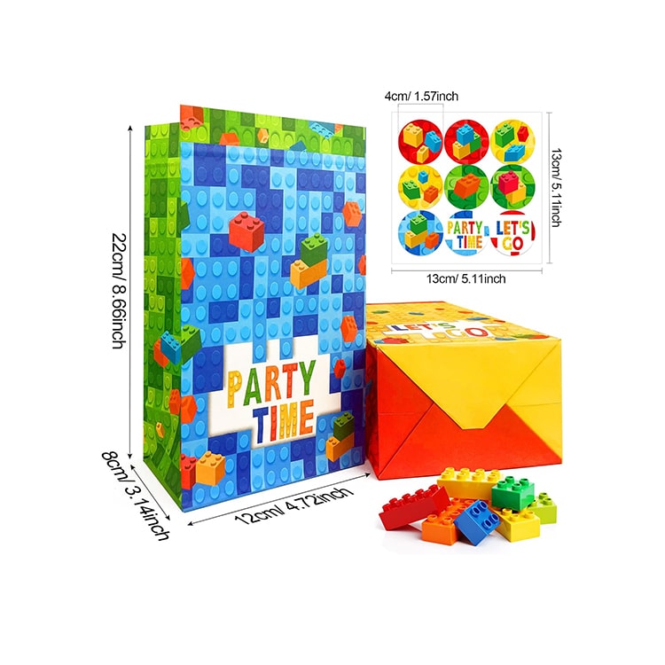 Lego Building Block 12 Pcs Paper Party Bag - iKids 