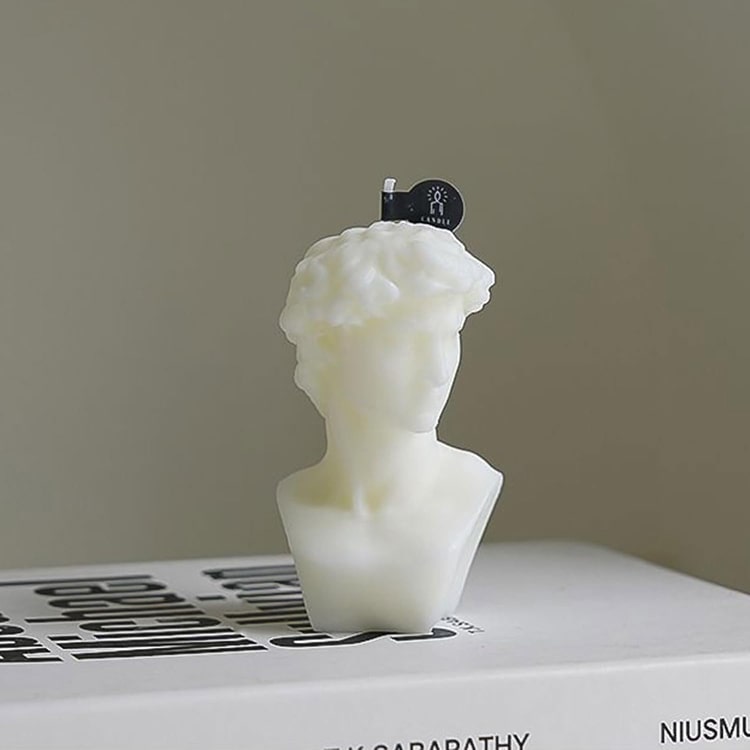 Statue Scented Candle | White David Bust - iKids