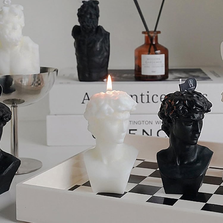 Statue Scented Candle | White David Bust