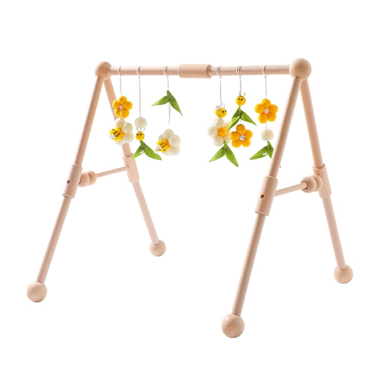 Wooden Baby Activity Gym With Honey Bee Pendant - iKids