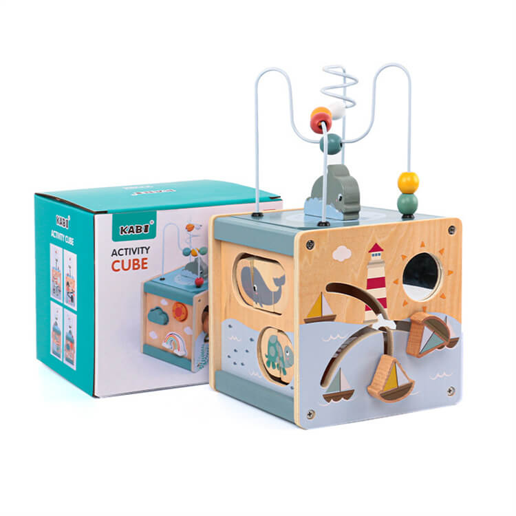 Wood Ocean Maze Activity Cube - iKids