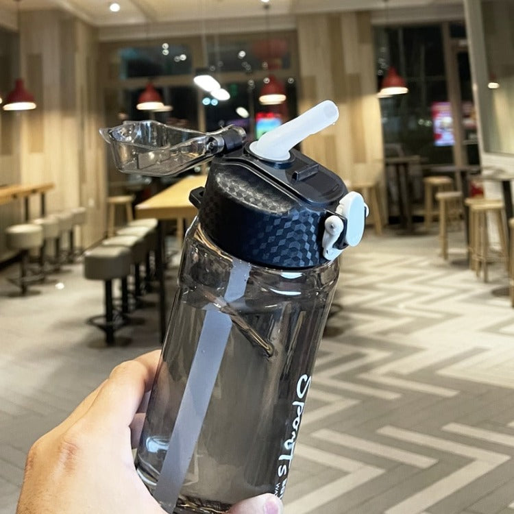 Kids Portable Transparent Water Bottle | Black 650ml - iKids