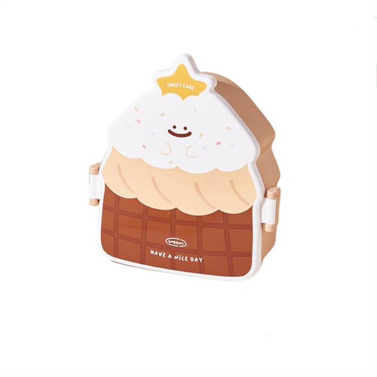 Brown Cake Shaped Lunch Box - iKids