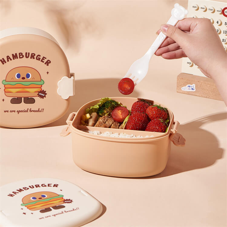 Food Shaped Snack Box | Hamburger with Khaki Cover - iKids