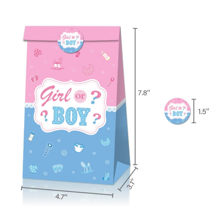 Gender Reveal 12 Pcs Paper Party Bag - iKids