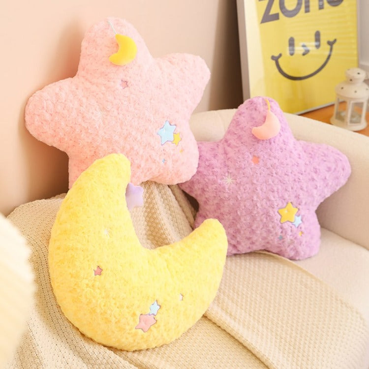 Yellow Moon Decorative Throw Pillow Plush Toy Scatter Cushion Starmoon iKids