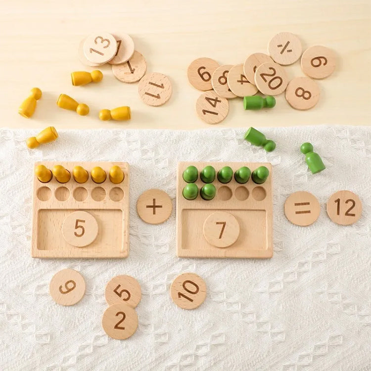 Montessori Counting Pegs & Boards Set - iKids