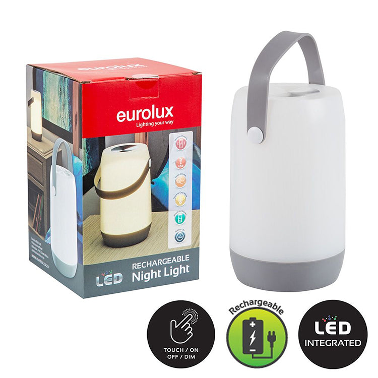 Rechargeable Bedside Night Light Grey