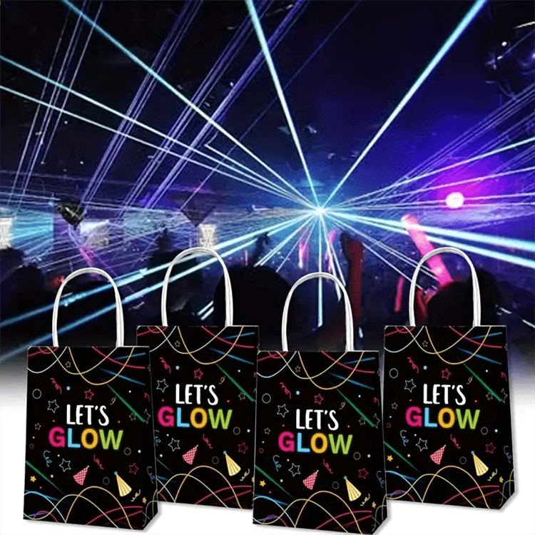 Glow in the Dark 12 Pcs Party Favor Bag with Handles - iKids