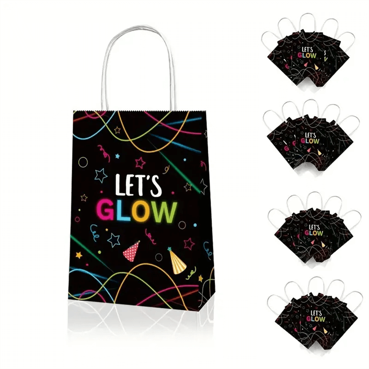 Glow in the Dark 12 Pcs Party Favor Bag with Handles - iKids