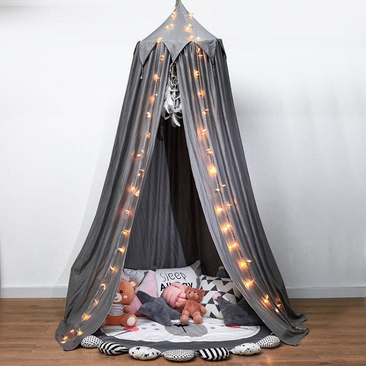 Grey Deluxe Hanging Canopy Tent Bed Mosquito Net Wall Decoration iKids