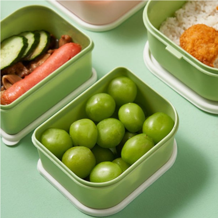 Green 3 Compartment Double-layer Lunch Box - iKids