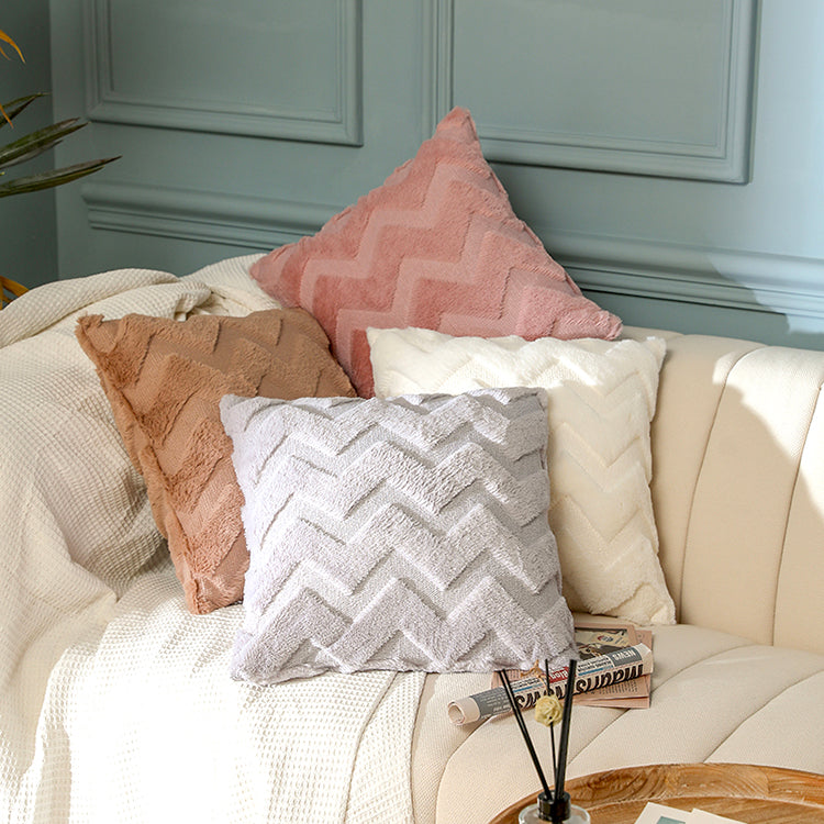 Pink textured throw outlet pillows